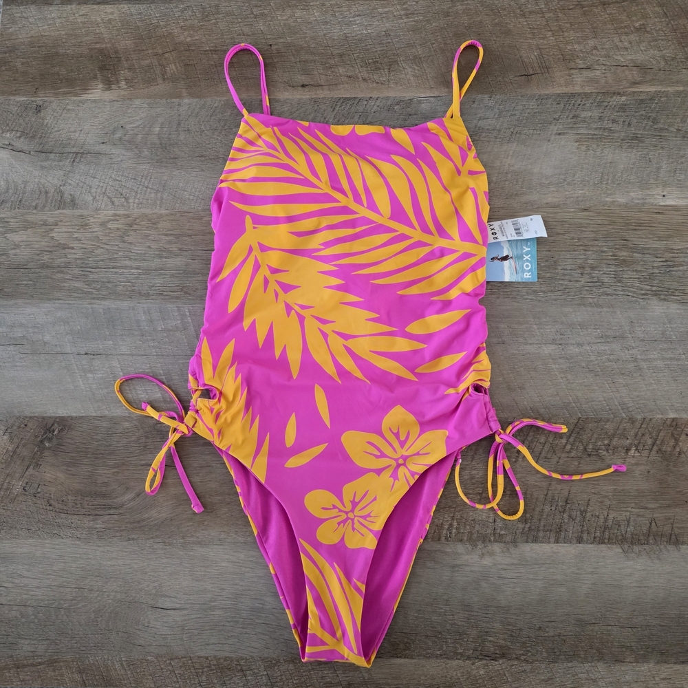 Roxy Pink and Yellow Women's One Piece Swimsuit